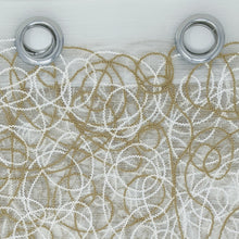 Load image into Gallery viewer, Gold on White Sydney Sheer Curtain | 60" by 90"