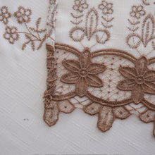 Load image into Gallery viewer, Brown Chili Embroidered Sheer Curtain | 56" By 90"