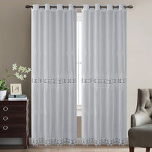 Charger l'image dans la galerie, White Chili Embroidered Sheer Curtain | 56" By 90"