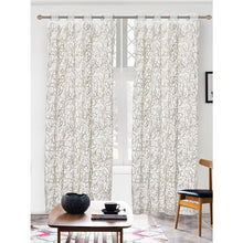 Load image into Gallery viewer, Gold on White Sydney Sheer Curtain | 60" by 90"