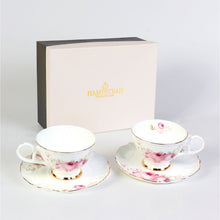 Charger l'image dans la galerie, Pink Peony Cup and Saucer Set | Pair
