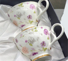 Load image into Gallery viewer, Purple Asters Cup and Saucer Set | Pair
